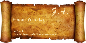 Fodor Aletta névjegykártya