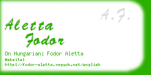 aletta fodor business card